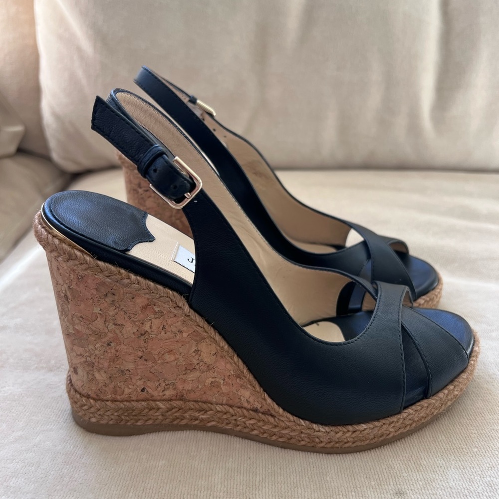JIMMY CHOO AMELY WEDGE BLACK 36.5